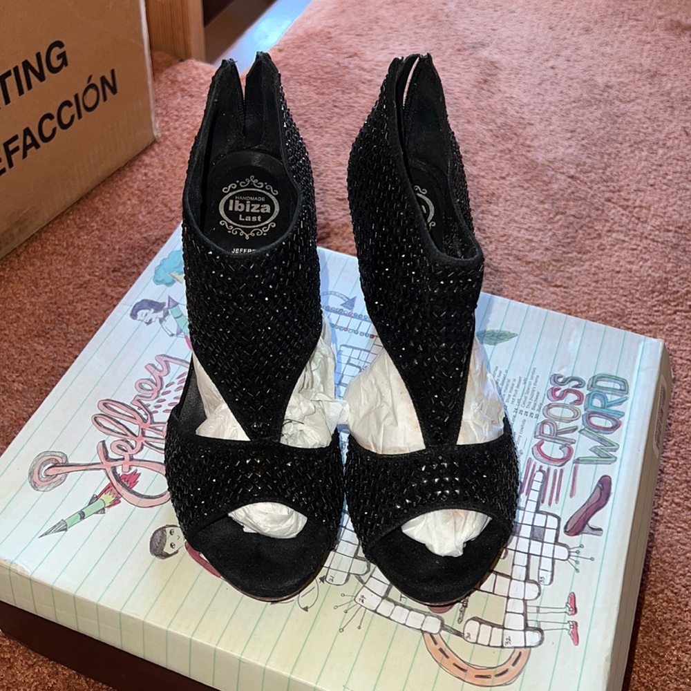 Women’s-Jeffery campbell platform sued studded black sandal